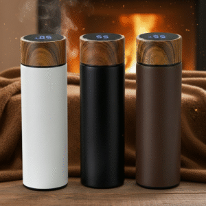 320ml Wooden Grain Stainless Steel Flask Water Bottle