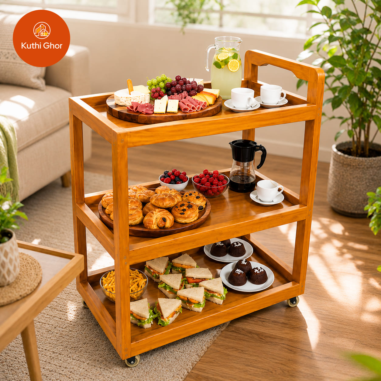 Modern Serving Trolley - Image 4